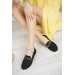 Womens Black Knitted Canvas Shoes