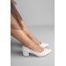 Womens Comfortable White Heel Shoes 5 Cm