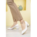 Womens Comfortable White Heel Shoes 5 Cm