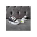 Lace Up Black Unisex Kids Sneaker Linen Sports Shoes Short Black 21