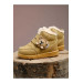 Furry Waterproof Orthopedic Unisex Children's Winter Boots Yellow 22