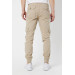 Mens Cotton Trousers With Camel And Light Beige Elastic, M