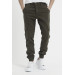 Mens Black And Olive Cargo Pants With Elastic, Size S