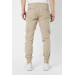 Mens Olive And Light Beige Cargo Pants With Elastic L