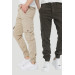 Mens Olive And Light Beige Cargo Pants With Elastic M