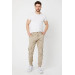 Mens Olive And Light Beige Cargo Pants With Elastic Xxl