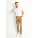 Mens Pants, Camel And Light Beige Cotton, Two Piece, 32