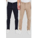 Mens Navy And Light Beige Cotton Pants, Two Pieces, 30