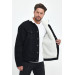Stylish Mens Winter Furry Jacket, Black, Size Xl