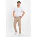 Mens Chino Pants Comfortable And Classic Beige, Size 36
