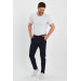 Mens Slim Fit Chino Pants, Navy Blue, Size 34