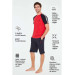 Men Red Tshirt Shorts Set