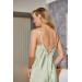 Women Rope Strap Nightgown Water Green