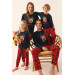 Deer Navy Blue Mother Daughter Long Sleeve Pajama Set