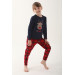 Deer Navy Blue Mother Daughter Long Sleeve Pajama Set