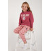 Dried Rose Girl Rubber Detailed Tracksuit Set