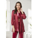 Velvet Satin 3 Piece Women Crop Pajama Set