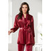 Velvet Satin 3 Piece Women Crop Pajama Set