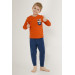 Little Builders Orange Boy Long Sleeve Pajama Set