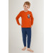 Little Builders Orange Boy Long Sleeve Pajama Set