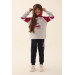 New York Gray Pink Girl Tracksuit Set