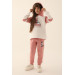 New York Gray Pink Girl Tracksuit Set