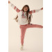 New York Gray Pink Girl Tracksuit Set