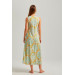 Powder Sun Pattern Long Nightgown