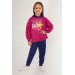 Super Girl Dark Pink Girl Tracksuit Set