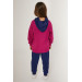 Super Girl Dark Pink Girl Tracksuit Set