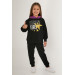 Super Girl Dark Pink Girl Tracksuit Set