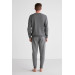 Men Round Collar Pajama Set