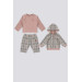 Zippered Hooded Baby 3 Piece Set