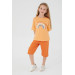 Inclined Writings Girls Capri Set