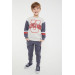 Knee Detailed Boy Tracksuit Set