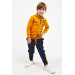 Boy Collar Zipper Tracksuit Set