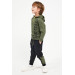 Boy Collar Zipper Tracksuit Set