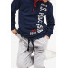 Boy Collar Zipper Tracksuit Set