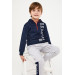 Boy Collar Zipper Tracksuit Set