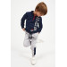 Boy Collar Zipper Tracksuit Set