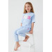 Sea Blue Girl Short Sleeve Pajama Set