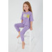 Sea Blue Girl Short Sleeve Pajama Set