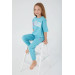 Sea Blue Girl Short Sleeve Pajama Set