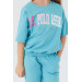 Sea Blue Girl Short Sleeve Pajama Set