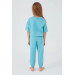 Sea Blue Girl Short Sleeve Pajama Set