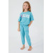 Sea Blue Girl Short Sleeve Pajama Set