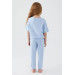 Sea Blue Girl Short Sleeve Pajama Set