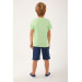 Shaped Writing Detail Boy Bermuda Suit