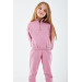 Blue Girl Collar Zipper Tracksuit