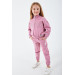 Blue Girl Collar Zipper Tracksuit